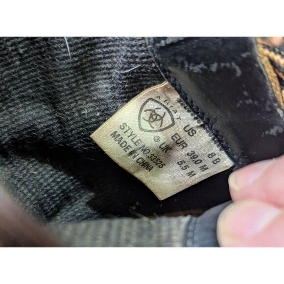 Ariat Heritage Roper Distressed Equipped Brown Lace Up Western Boots 8B - Picture 7 of 7